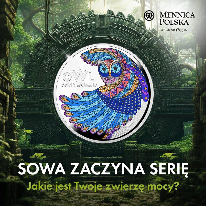 Miniatura: OWL - Spirit Animals - Owl 17.5g Silver Coin $1 Niue 2024