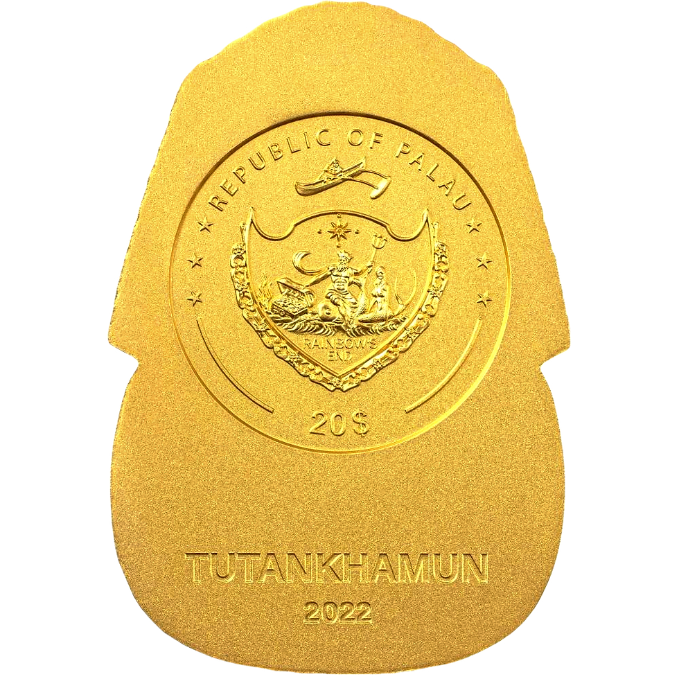 Miniatura: TUTANKHAMUNS MASK Egyptian Art 3D 3 Oz Silver Coin 20$ Palau 2022