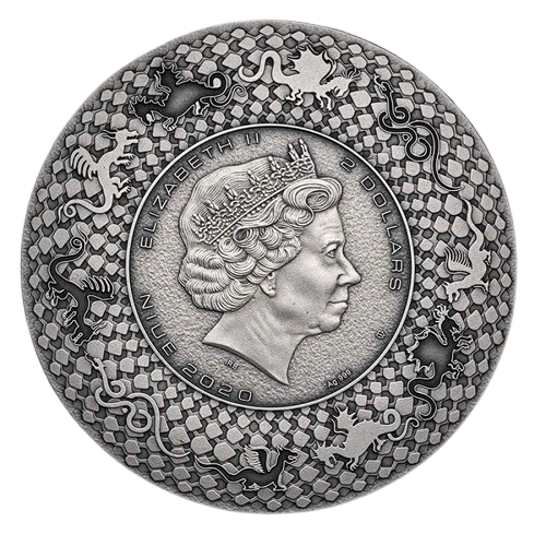 Miniaturbild: AZTEC DRAGON QUETZALCOATL 2oz Silver Coin $2 Niue 2020