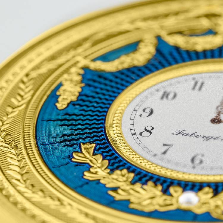 Thumbnail: 2022 Niue 1 oz Silver Proof Faberge Art Blue Table Clock