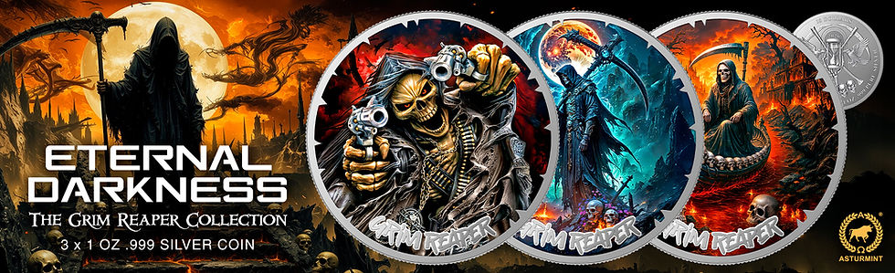Miniatura: Eternal Darkness - The Grim Reaper Collection - 3 x 1 oz .999 silver Liberia 202