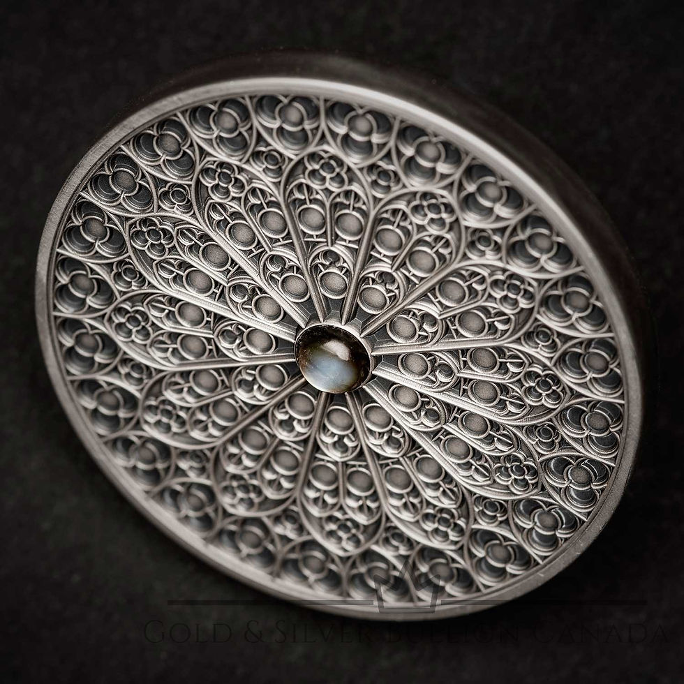 Miniatura: GOTHIC: Mandala Art V - 3oz .999 High Relief Antiqued Silver Coin 10$ Fiji 2019