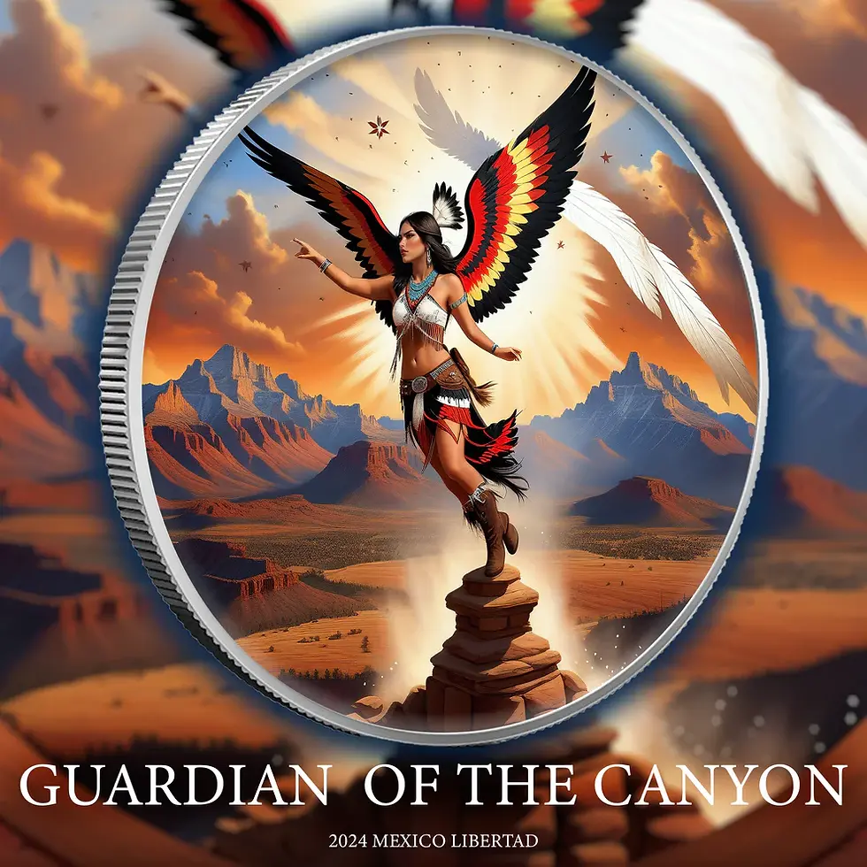 Miniatura: Guardian of the Canyon 1 Oz .999 Silver Coin Mexico Libertad 2024