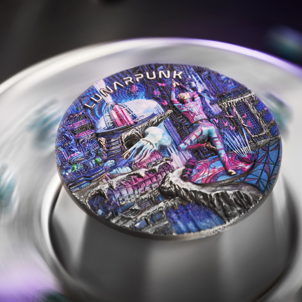 Thumbnail: Lunarpunk: The Punk Universe - 2 oz .999 High Relief Silver Coin - 5$ Niue 2025