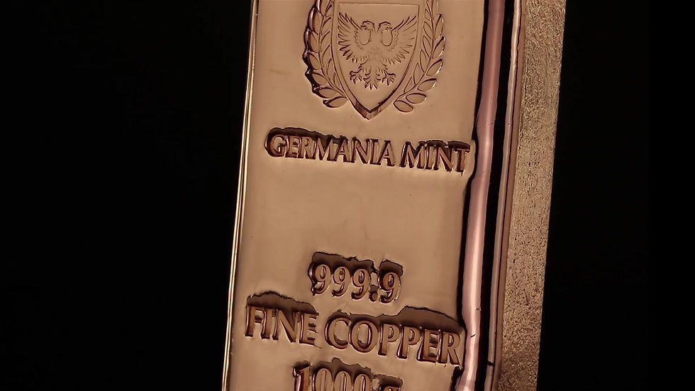 Thumbnail: COPPER CAST BARS 1 KG (1000g) Germania Mint