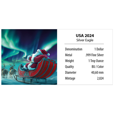 Miniatura: 2024 U.S. Eagle - Polar Lights 1 oz Silver Coin