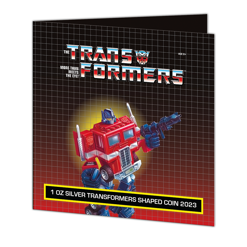 Miniatura: OPTIMUS PRIME Transformer Shaped 1 Oz Silver Coin 5$ Samoa 2023