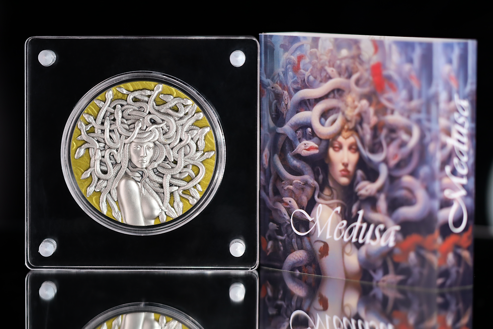 Miniature : Medusa the innocent victim  3 oz .999 Silver 3000 Francs CFA Gabon 2025