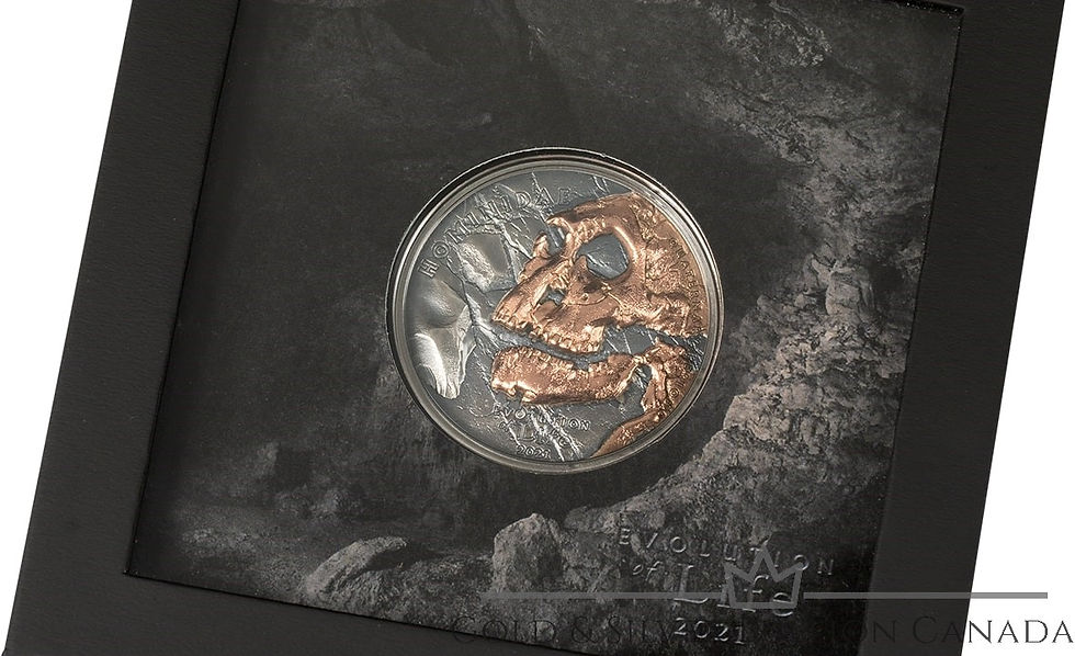 Miniatura: 2021 - HOMINIDAE EVOLUTION OF LIFE - Moneta d'argento puro 1 oz - Mongolia