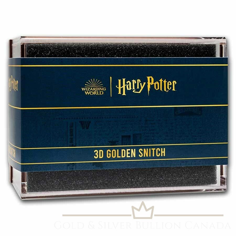 Miniatura: HARRY POTTER 3D GOLDEN SNITCH - 2022 Moneta 3d in argento puro da 3 oz con platino in oro 24 carati