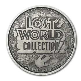 Miniaturbild: Triceratops Antiqued - Lost World Collection 1 oz Fine Silver .999