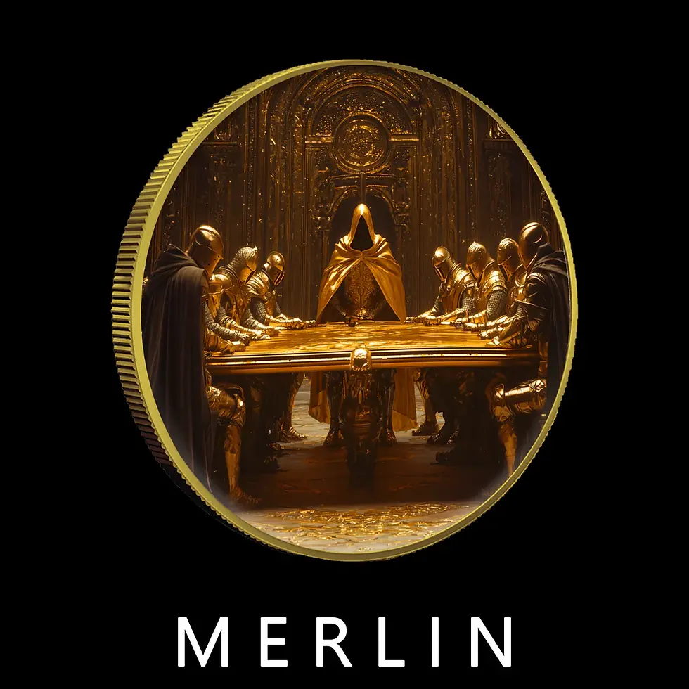 Miniatura: Merlin Gold Gild 1oz .999 Silver - $1 USA American Eagle 2024
