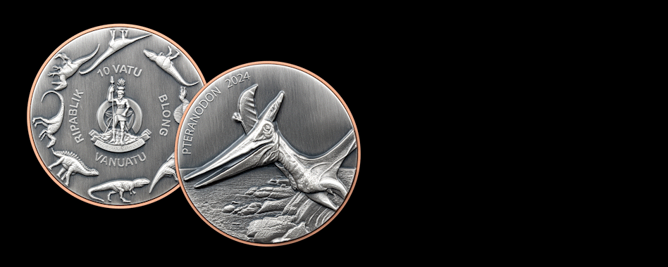 Thumbnail: PTERANODON Double Silver Giant Dinosaurs Coin 10 Vatu Vanuatu 2024