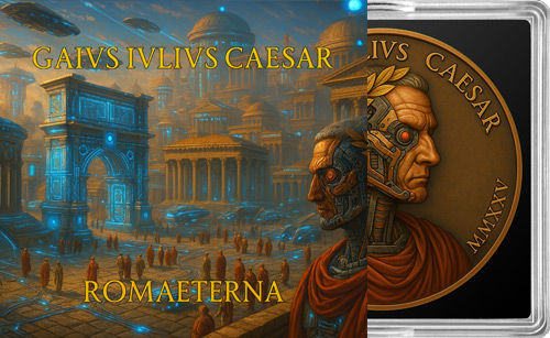 Thumbnail: GAIVS IVLIVS CAESAR Roma Aeterna Future In The past 1 Oz Copper Round Italy 2025