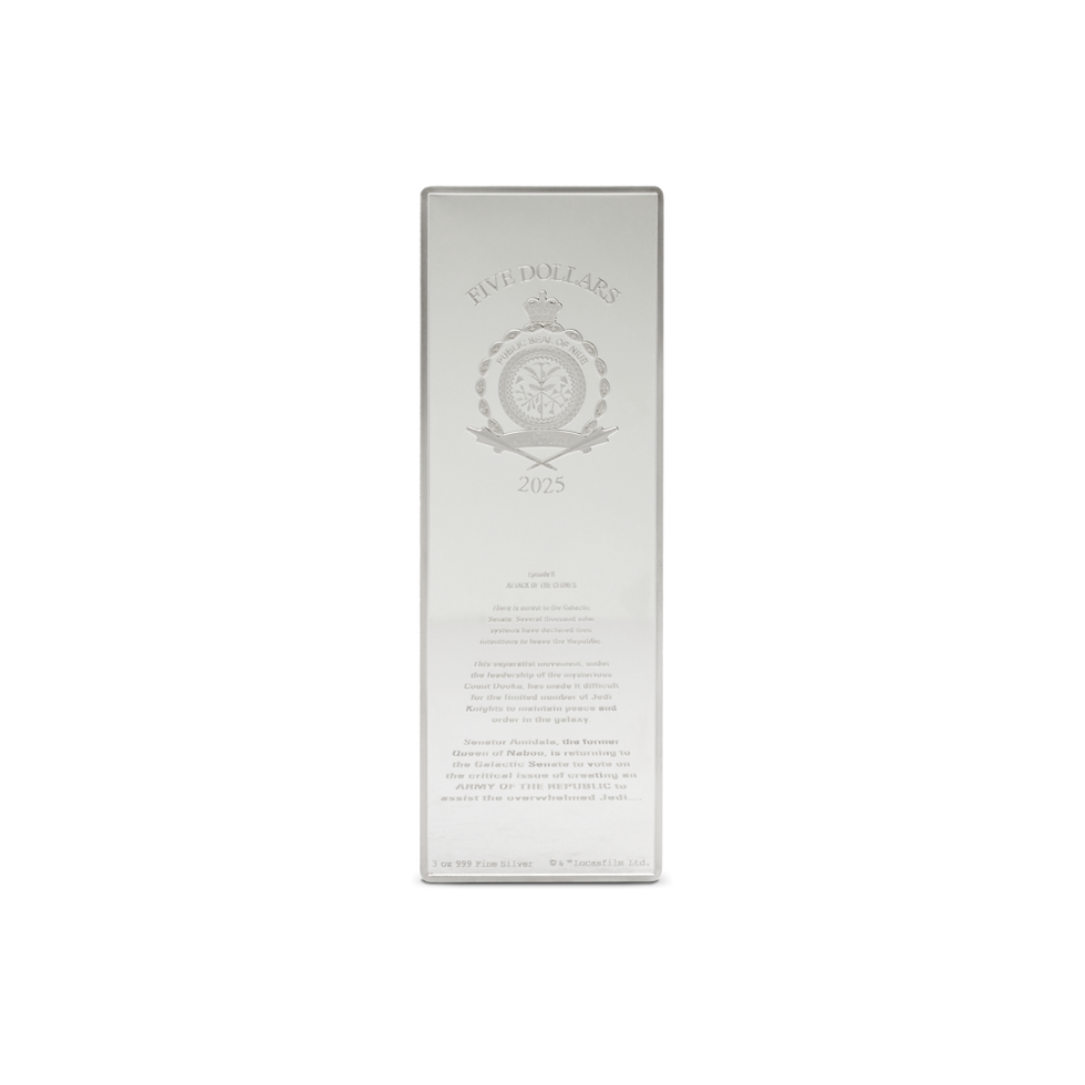 Thumbnail: Star Wars Banner: Attack of the Clones 3oz .999 Silver Coin $5 Niue 2025