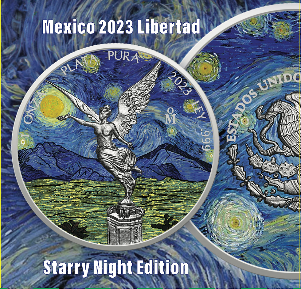 2023 Libertad 1 Oz .999 Silver Starry Night Edition Colorized