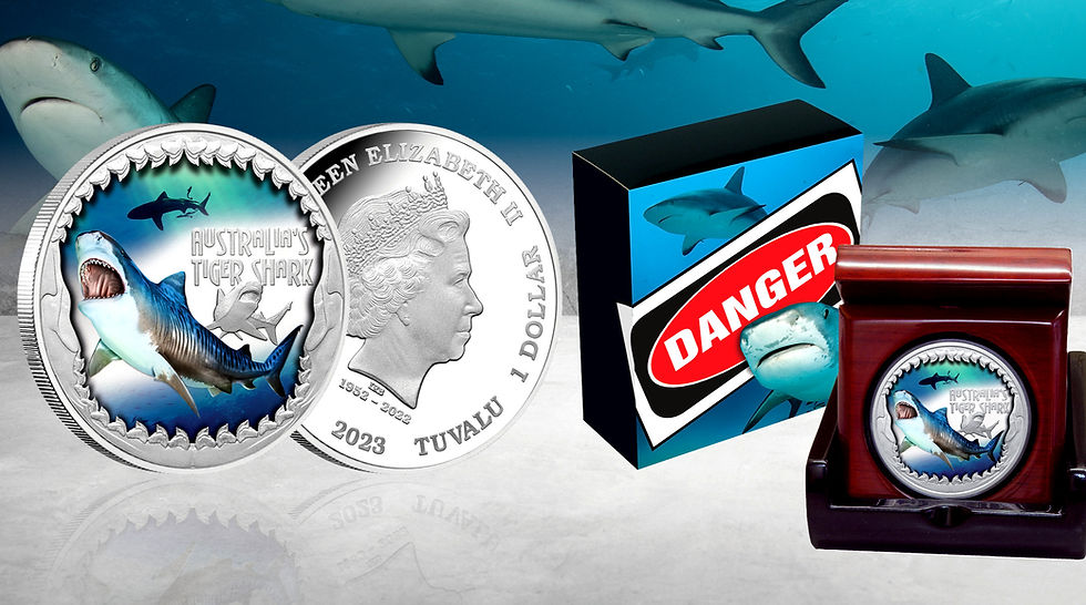 2023 Tuvalu Australia's Tiger Shark 1 oz Silver Coin