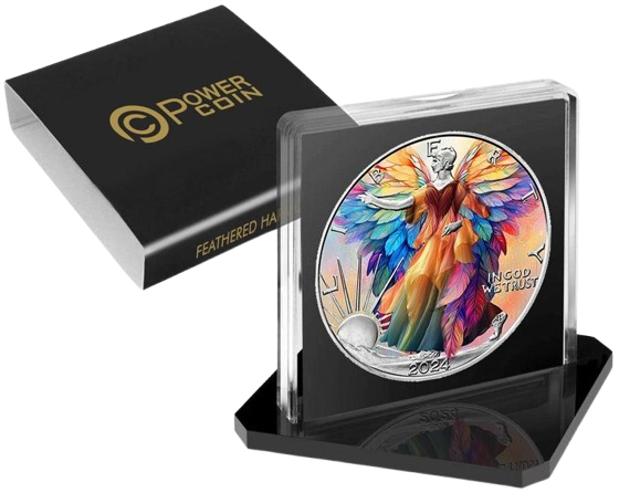 Thumbnail: FEATHERED HARMONY Walking Liberty Eagle 1 Oz Silver Coin 1$ USA 2024