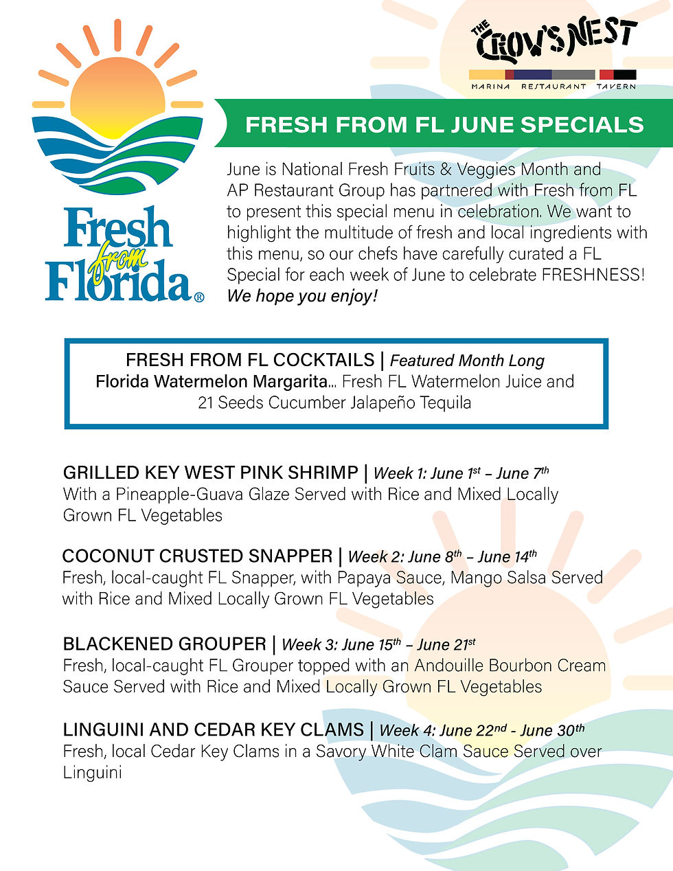 Venice, FL Restaurant June Featured Seafood Specials