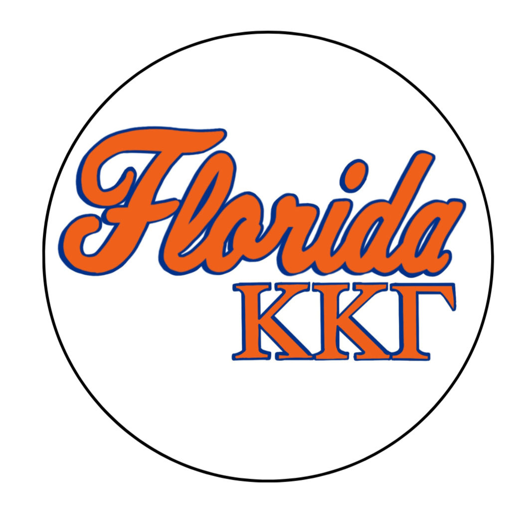 Orange Cursive Logo Button Pin