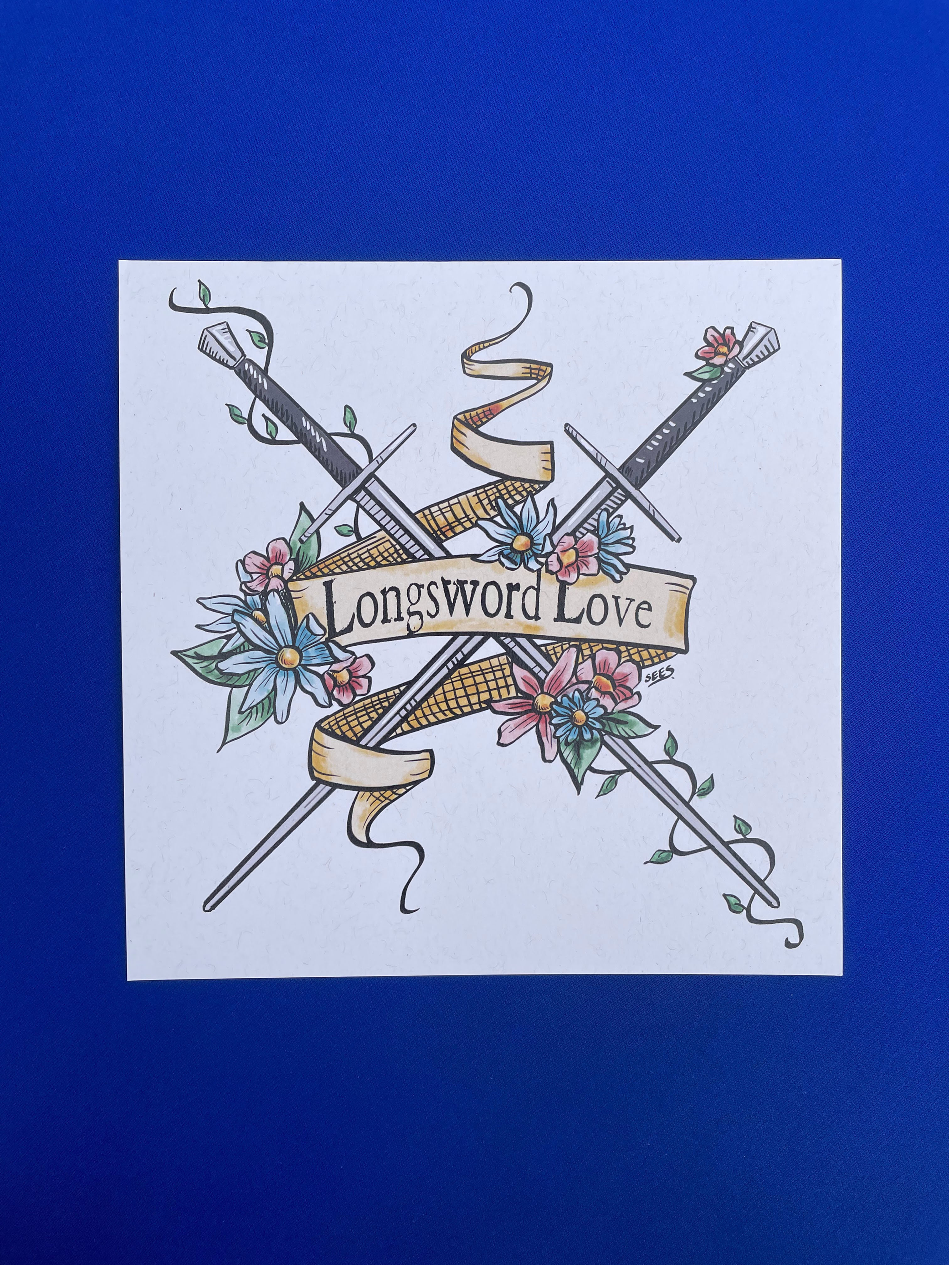 Longsword Love 8x8 Art Print
