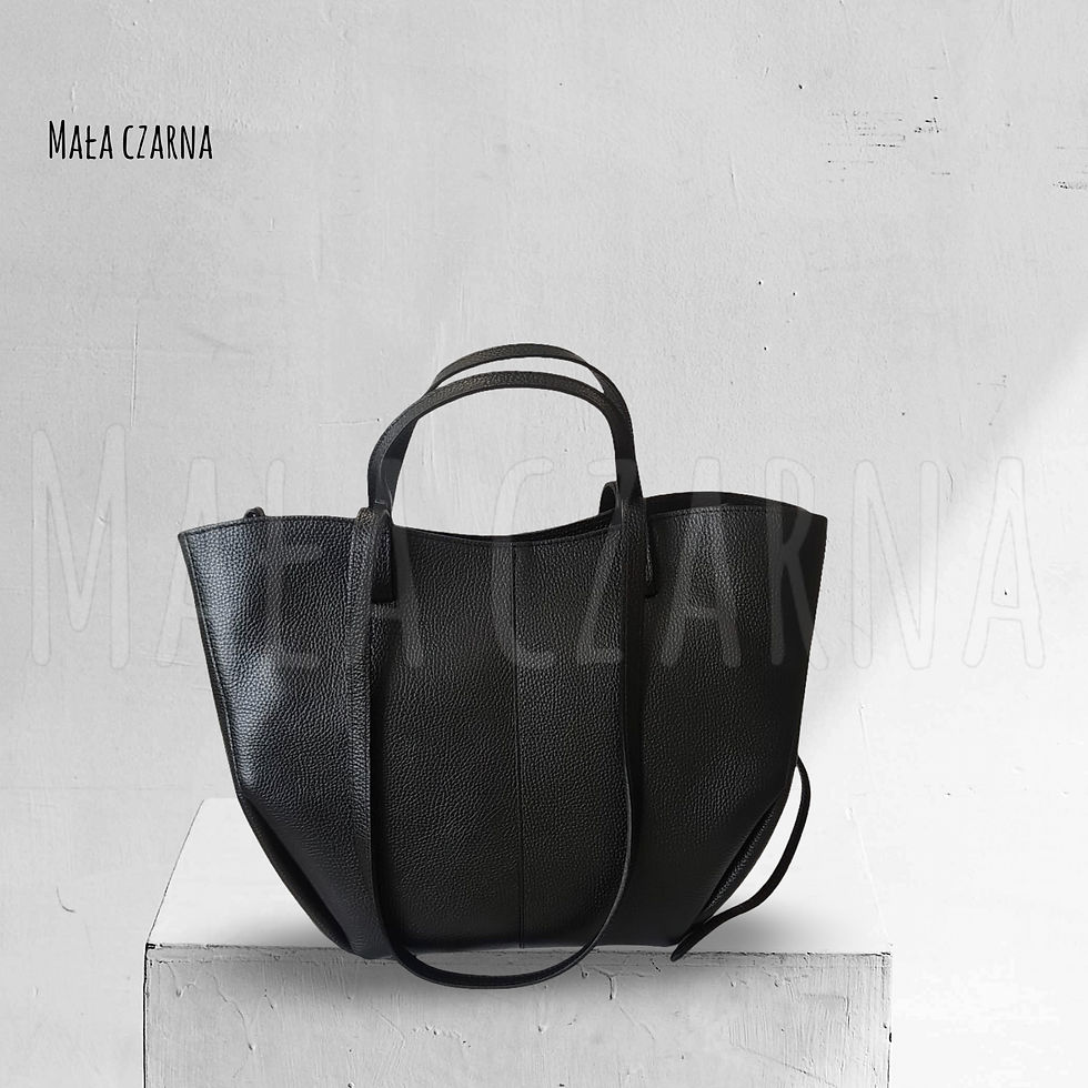Livia midi - skórzana torebka shopper w kolorze czarnym