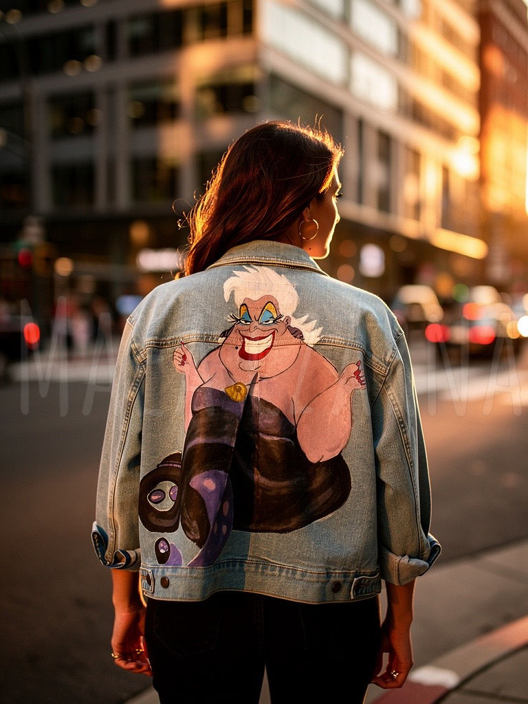 Kurtka Ursula, Disnej. Malowana ręcznie na indywidualne zamówienie