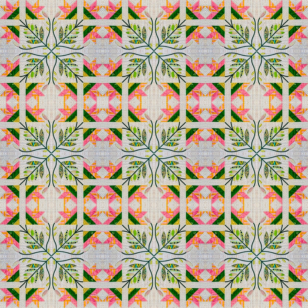 Thumbnail: The Lilies Dolly Quilt and pincushion pattern (PDF)