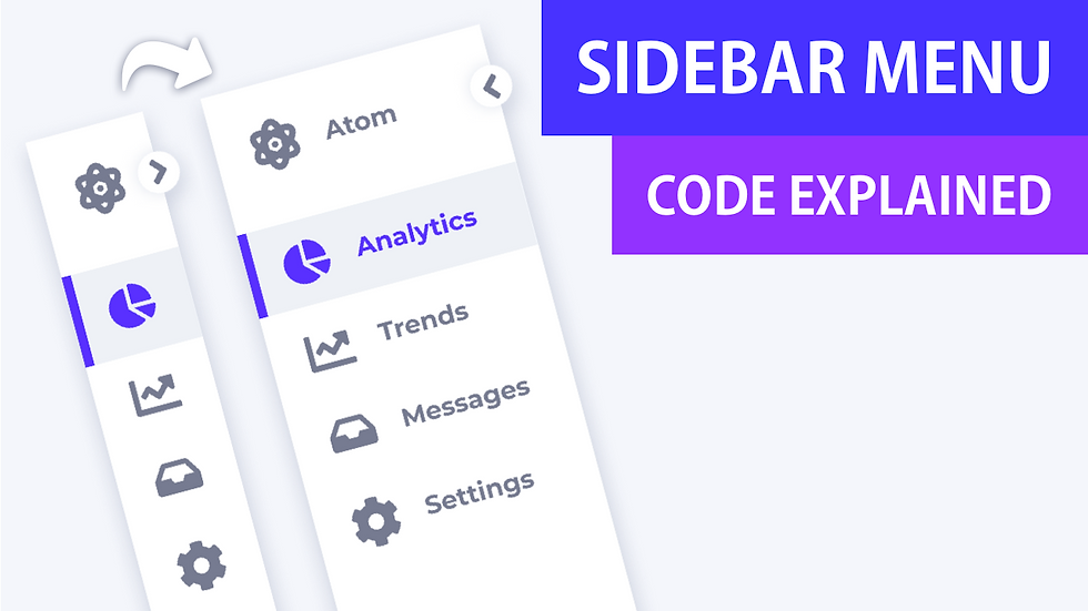 Sidebar Menu using HTML CSS JS