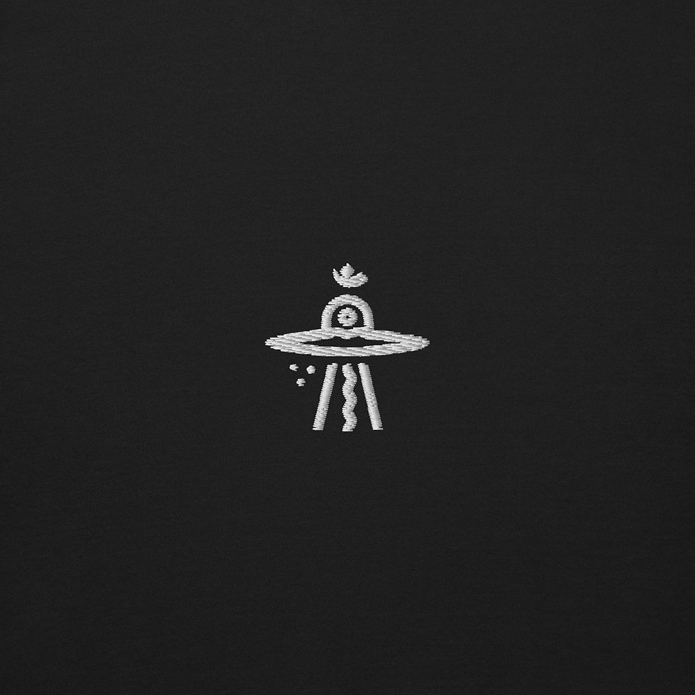 Miniatura: Spaceship Om (on white) Premium Sweatshirt