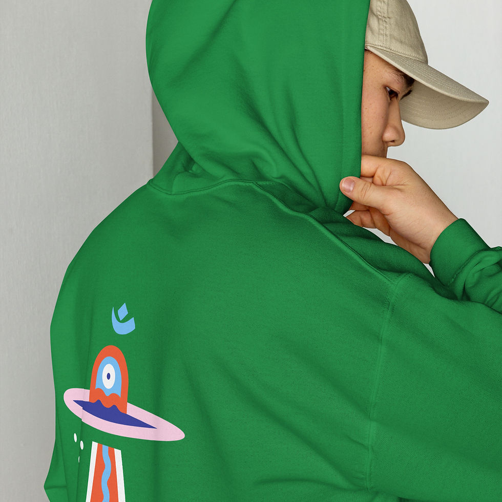 Miniatura: Spaceship Om Hoodie Color