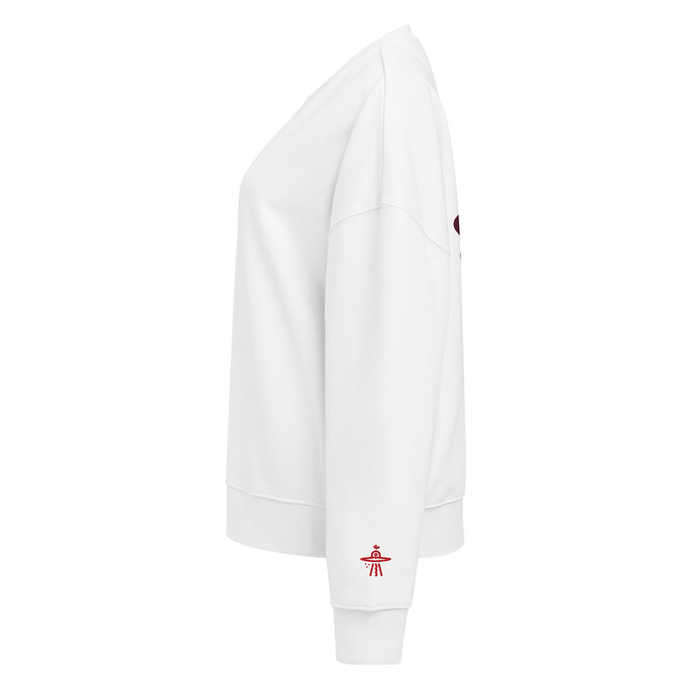 Miniatura: Crew Neck Organic Sweatshirt with Spaceship Om on Back