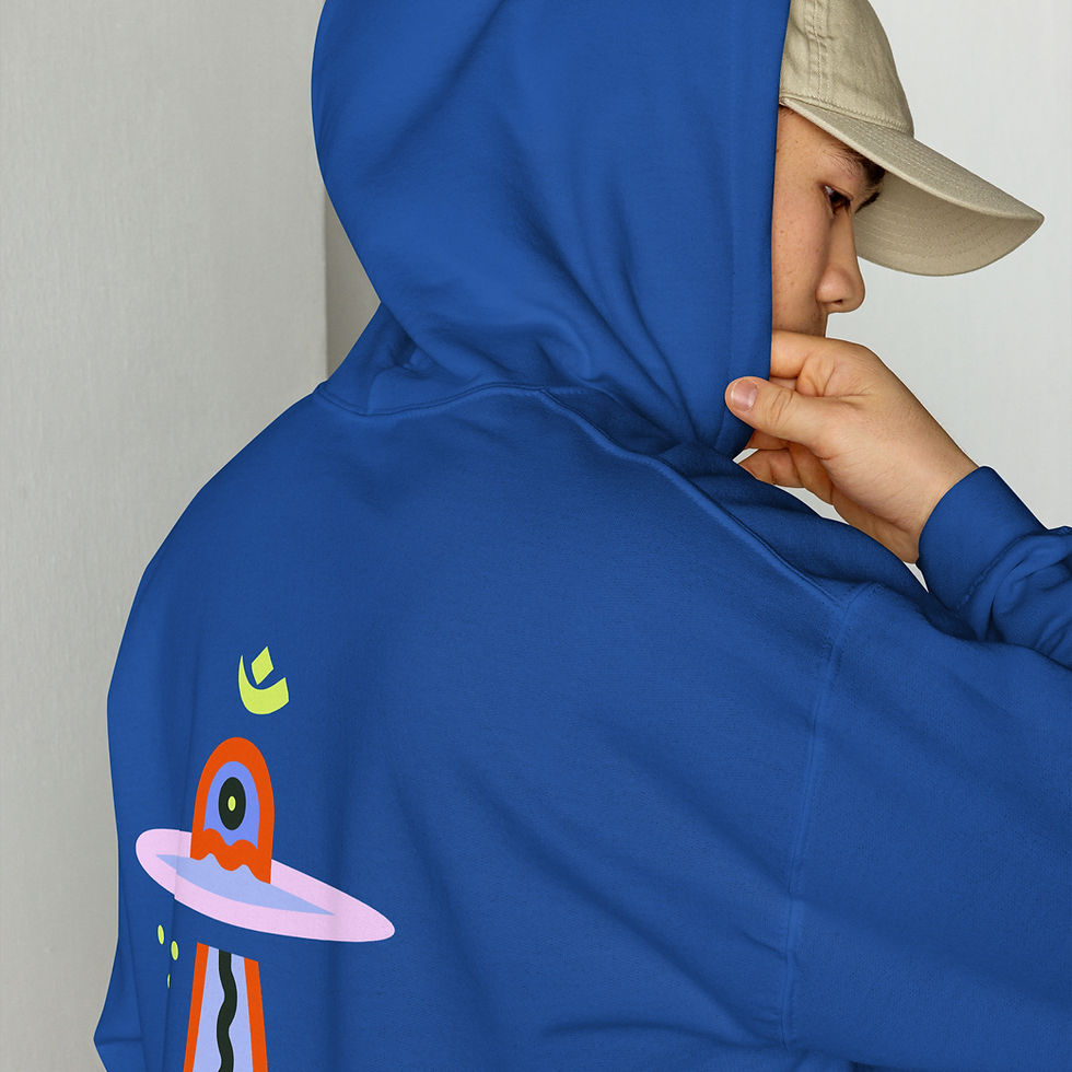Miniatura: Spaceship Om Hoodie Color