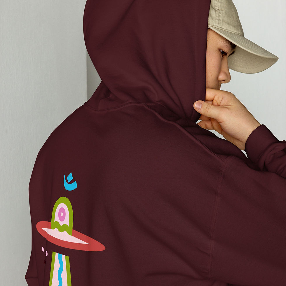 Miniatura: Spaceship Om Hoodie Color