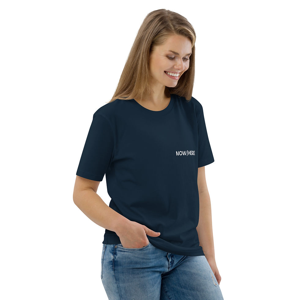 Miniatura: Now/Here Unisex Organic T-Shirt with Spaceship Om