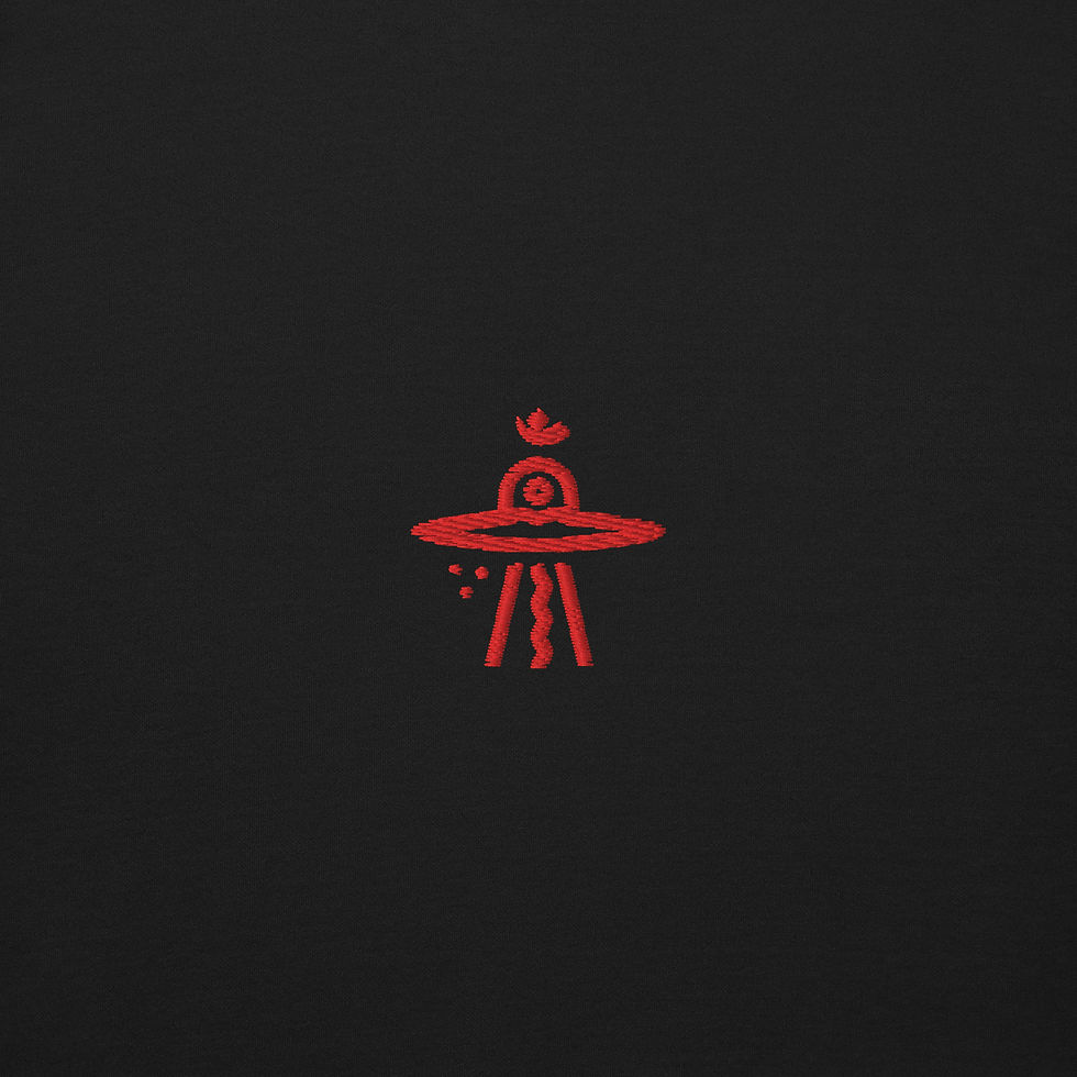 Miniatura: Spaceship Om (on red) Premium Sweatshirt