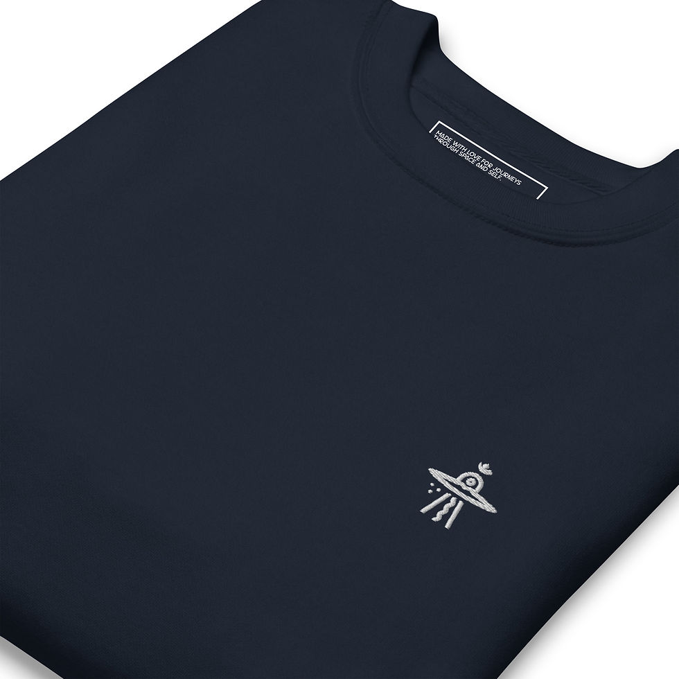 Miniatura: Spaceship Om (on white) Premium Sweatshirt