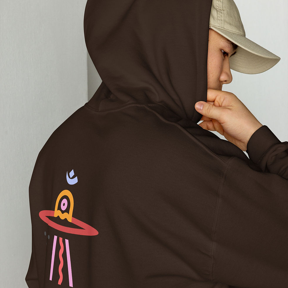 Thumbnail: Spaceship Om Hoodie with Embroidered cuff