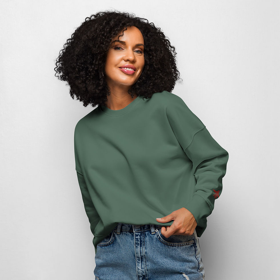 Miniatura: Crew Neck Organic Sweatshirt with Spaceship Om on Back