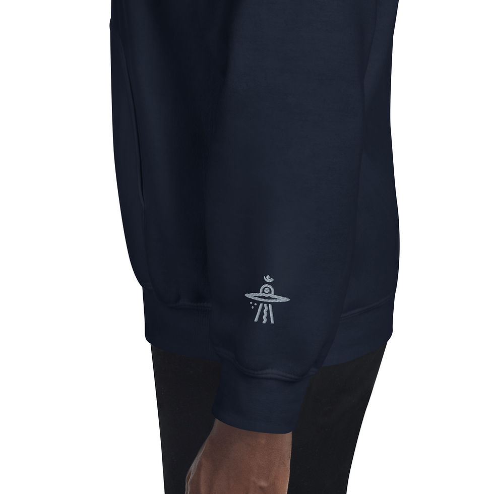 Miniatura: Spaceship Om Hoodie with Embroidered cuff