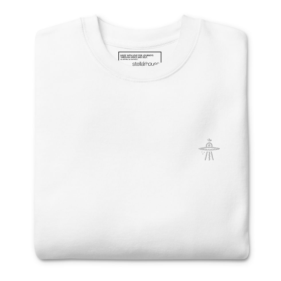 Thumbnail: Spaceship Om (on white) Premium Sweatshirt