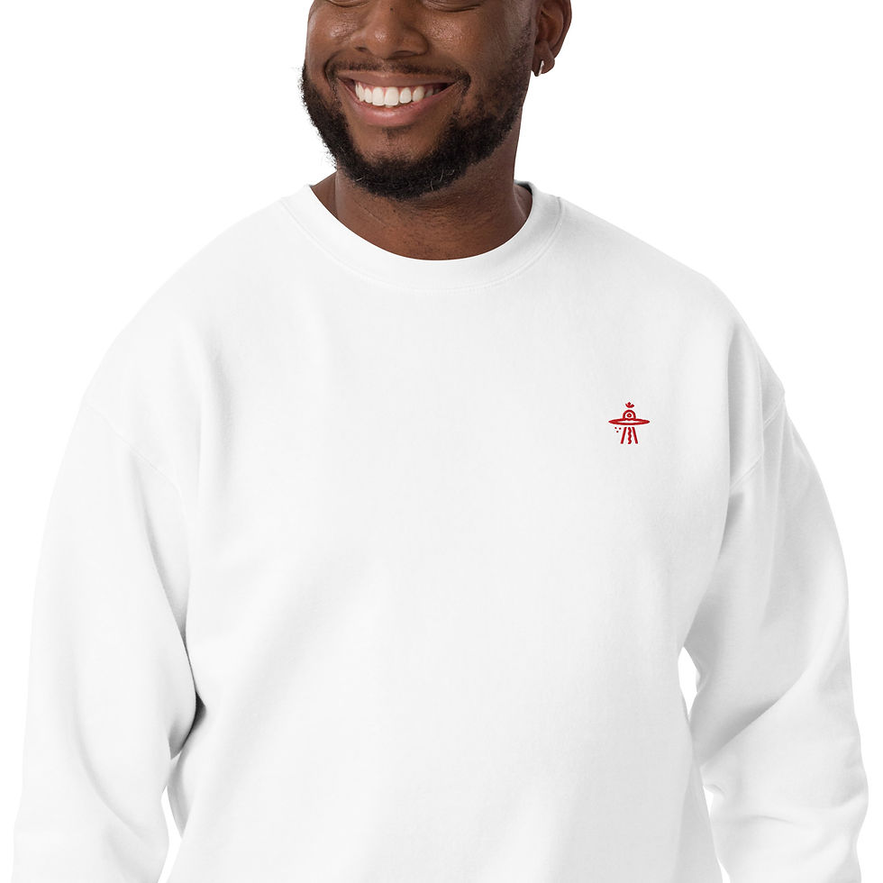 Miniatura: Spaceship Om (on red) Premium Sweatshirt