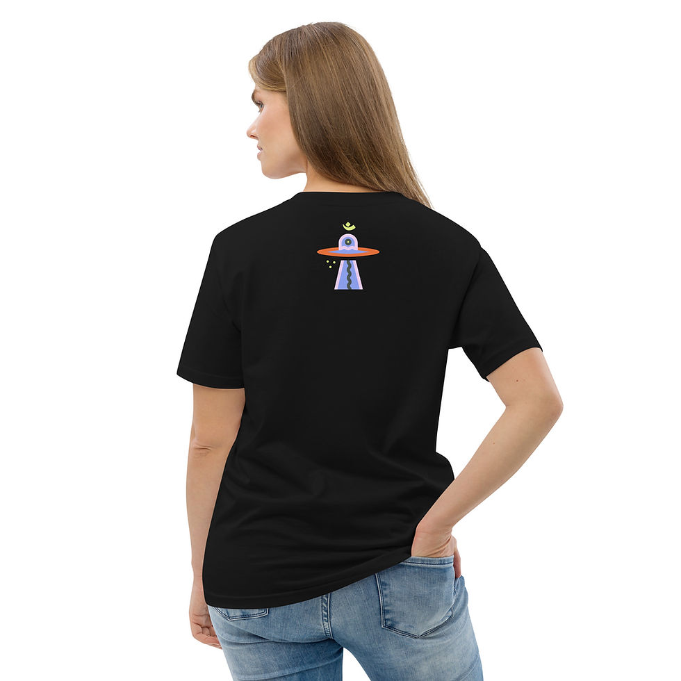 Miniatura: Now/Here Unisex Organic T-Shirt with Spaceship Om
