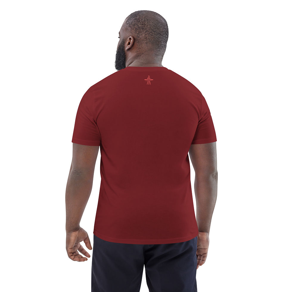 Thumbnail: Spaceship Om Red Embroidered Icon Organic T-Shirt