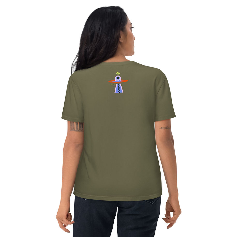 Miniatura: Now/Here Unisex Organic T-Shirt with Spaceship Om