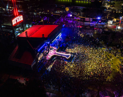 Nashville Music City New Year's Eve Bash hosted by Nashville Convention and Visitor Corps captured by Nolensville Drone Production at Night
