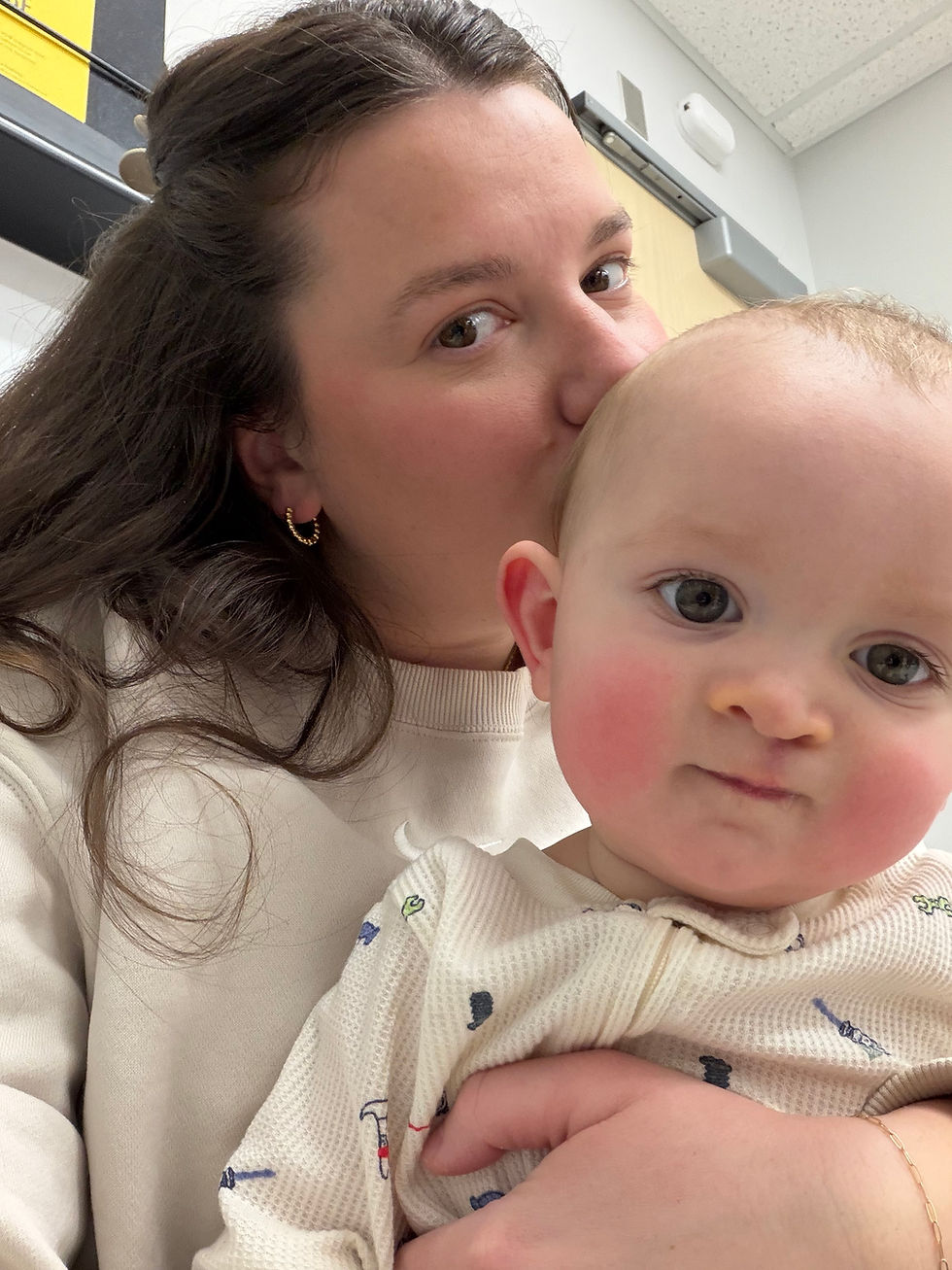 He’s also teething! Has one tooth popping at the bottom 