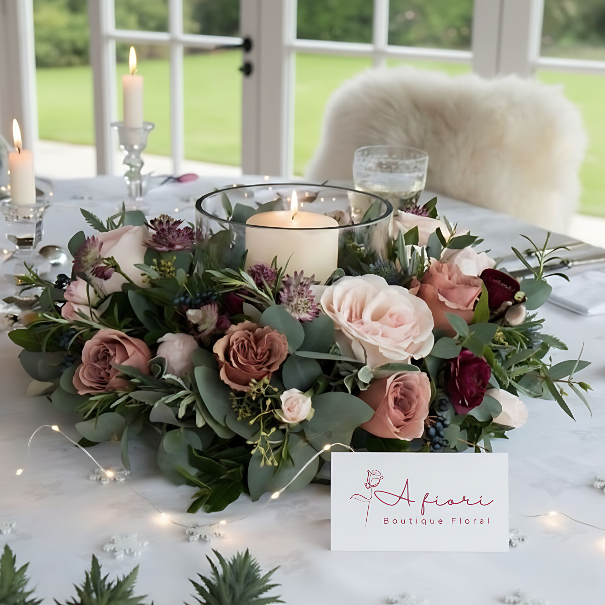 Centro de Mesa Rústico-Romántico