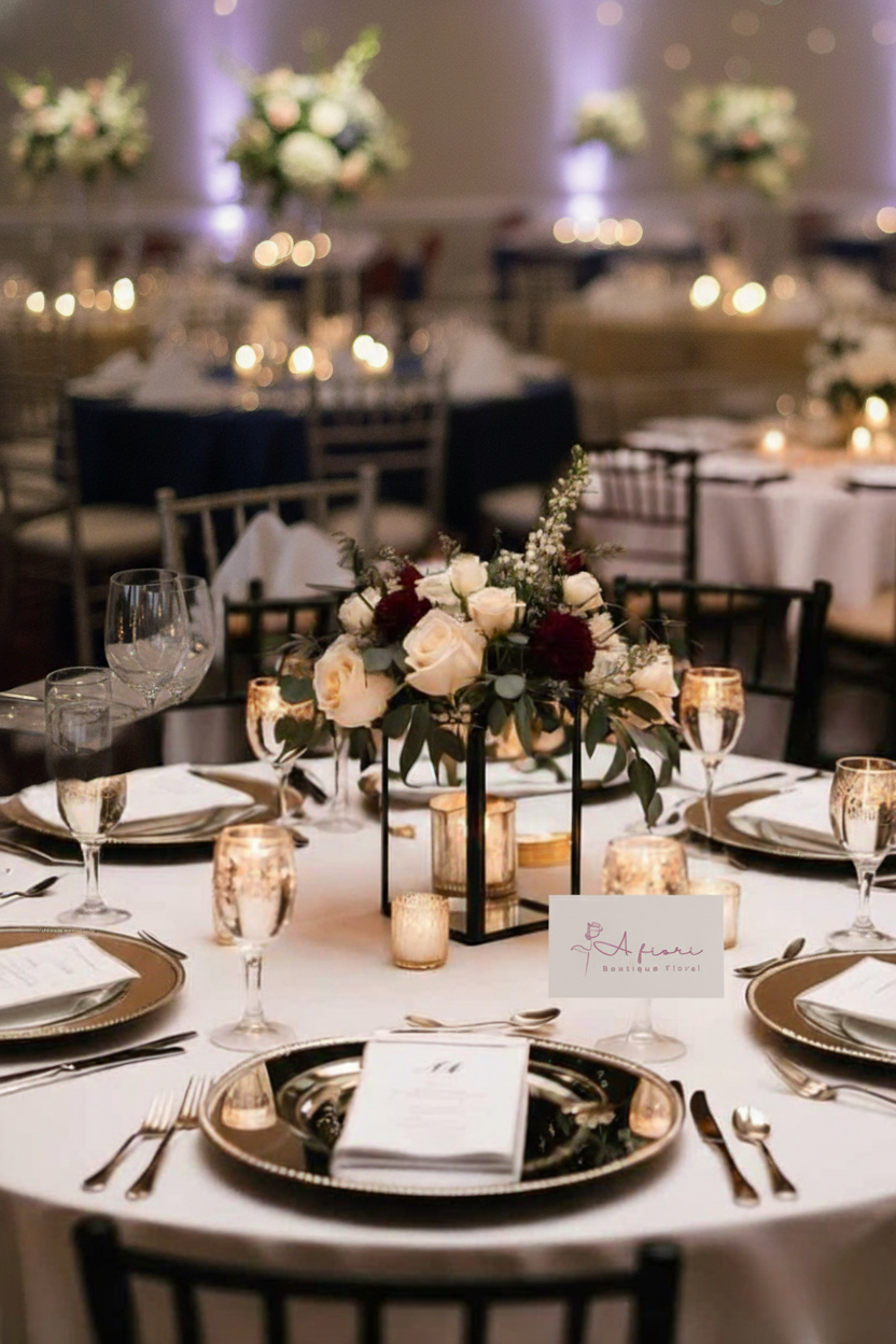 Geométrico Tinto y Marfil