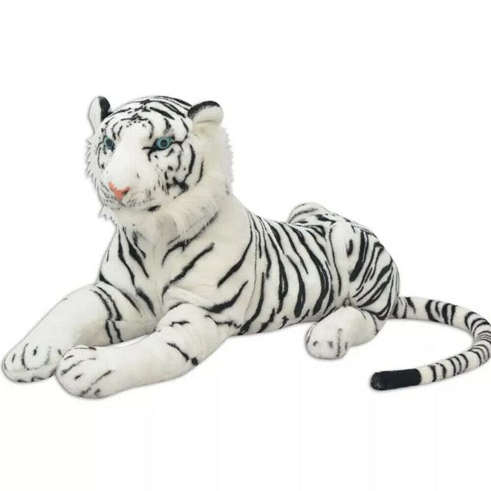 Thumbnail: Tickles Tiger Toy  White - 30 cm